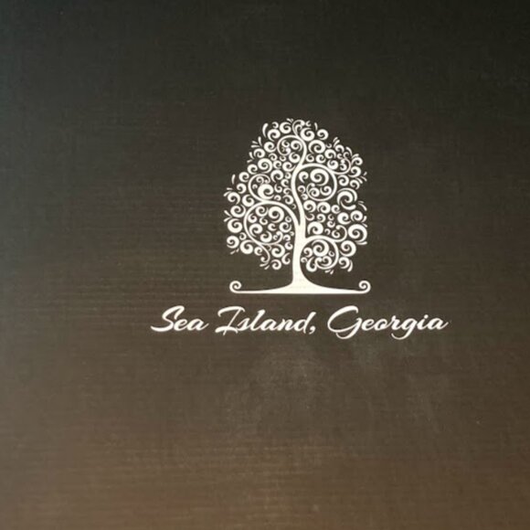 Tall Glass Pitcher Sea Island Resort GA + 2 Glasses Iced Tea Water New Gift Box - Picture 10 of 14